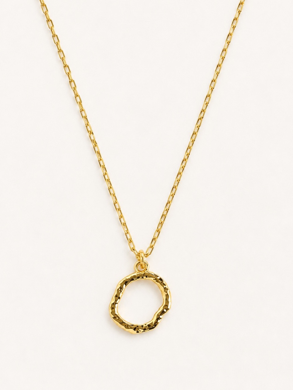 18K Gold Plated Organic Shape Small Circle Minimalist Layering Necklace